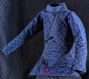 Akado Ishidora Ameuso Fencing Gi Light Armor Heavy Armor 800 Newton Puncture Resistant Navy Fabric with Grey Stitching